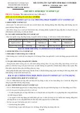Đề cương ôn tập Học kì 2 Sinh học 10 năm 2024–2025 trường THPT Linh Trung (TP Hồ Chí Minh)